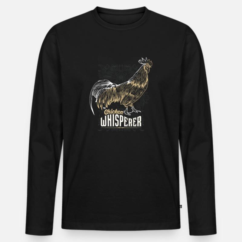 Hühnerflüsterer Huhn - Männer Premium Bio Langarmshirt - Schwarz