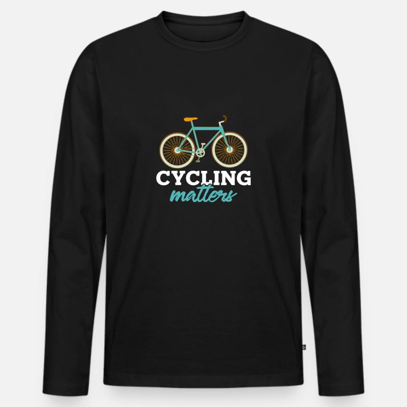Radfahren - Männer Premium Bio Langarmshirt - Schwarz
