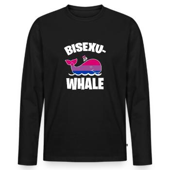 Bisexuwhale baleine bisexuelle baleine bisexuwal - T-shirt manches longues Premium bio Homme - noir - Devant - Nico (187cm)