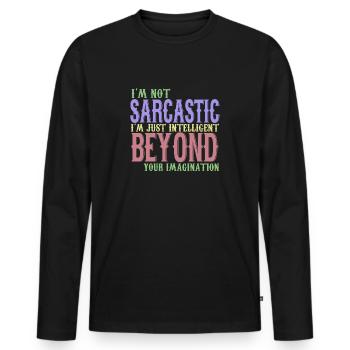 beyond your imagination - Men's Premium Organic Long Sleeve Shirt - black - Front - Nico (187cm)
