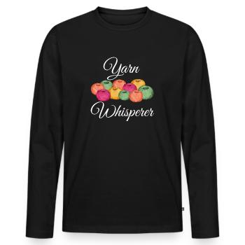 Yarn Whisperer Yarn Whisperer Knitting Crochet - Men's Premium Organic Long Sleeve Shirt - black - Front - Nico (187cm)