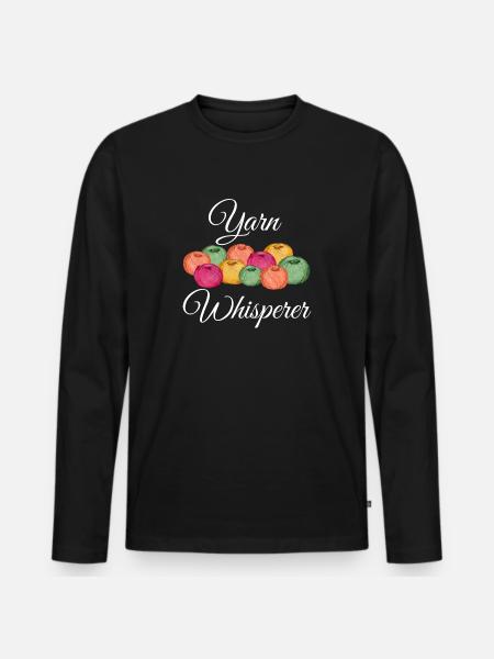Garn Hvisker Garn Hvisker Strikning Hækling - Premium økologisk langærmet T-shirt til mænd - sort