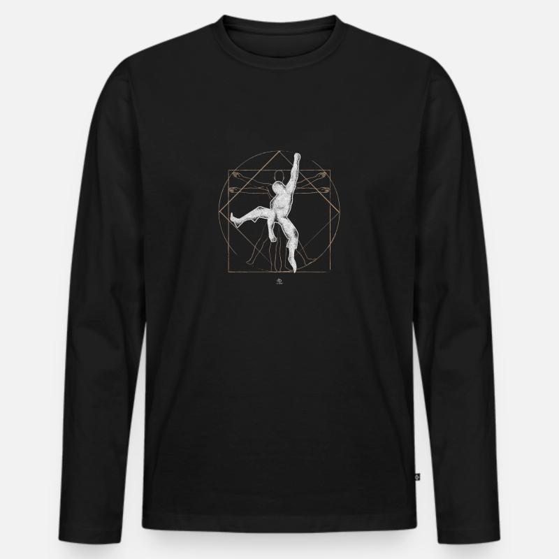 Vitruvian Mann Geschenk - Männer Premium Bio Langarmshirt - Schwarz