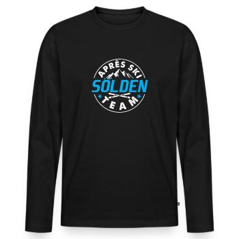 Après Ski Sölden Teamgeschenk - Männer Premium Bio Langarmshirt - Schwarz - Vorne - Nico (187cm)
