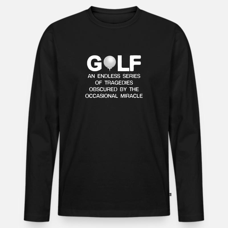 Golf golfen - Männer Premium Bio Langarmshirt - Schwarz