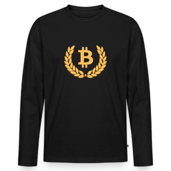 Bitcoin - T-shirt manches longues Premium bio Homme - noir - Devant - Nico (187cm)