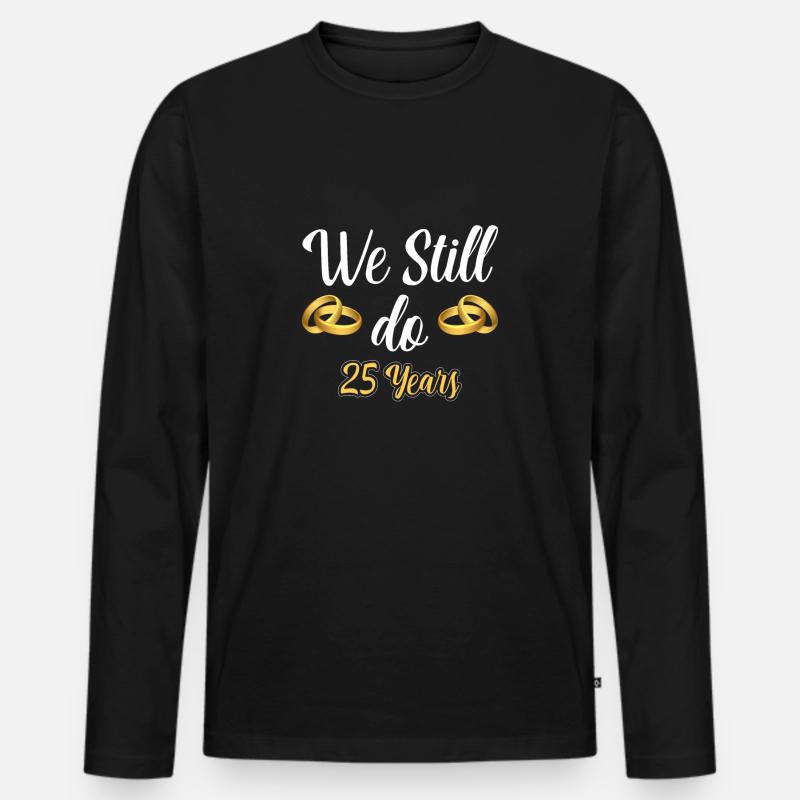 Silberhochzeit - Männer Premium Bio Langarmshirt - Schwarz
