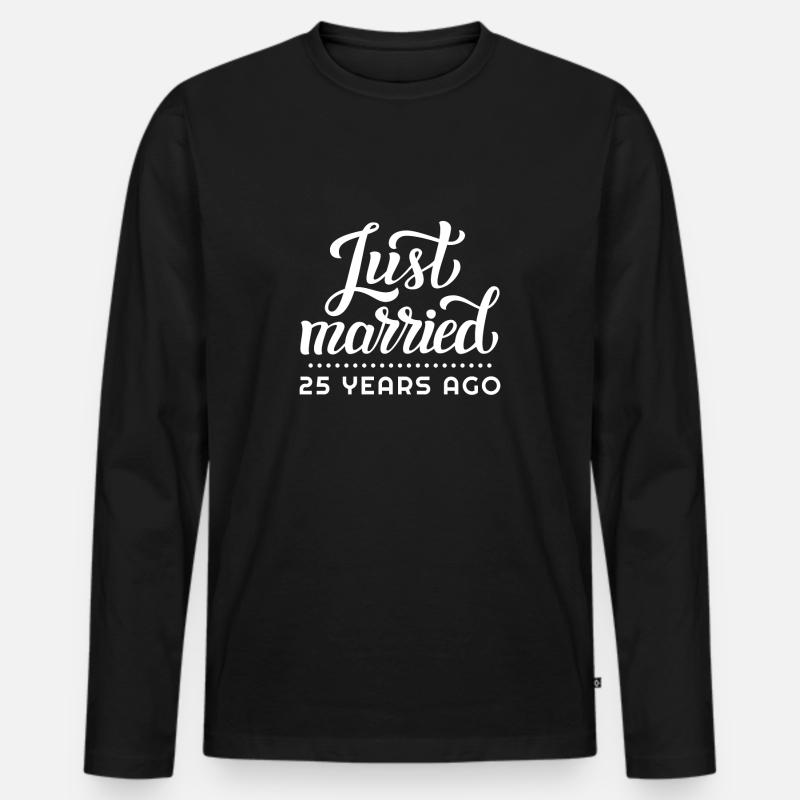 Silberhochzeit - Männer Premium Bio Langarmshirt - Schwarz