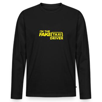 lustiges gefälschtes Taxi Geschenk - Männer Premium Bio Langarmshirt - Schwarz - Vorne - Nico (187cm)