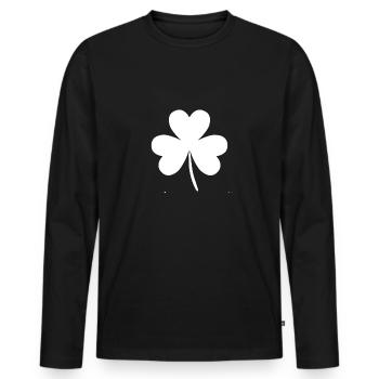 cloverleaf - Men's Premium Organic Long Sleeve Shirt - black - Front - Nico (187cm)