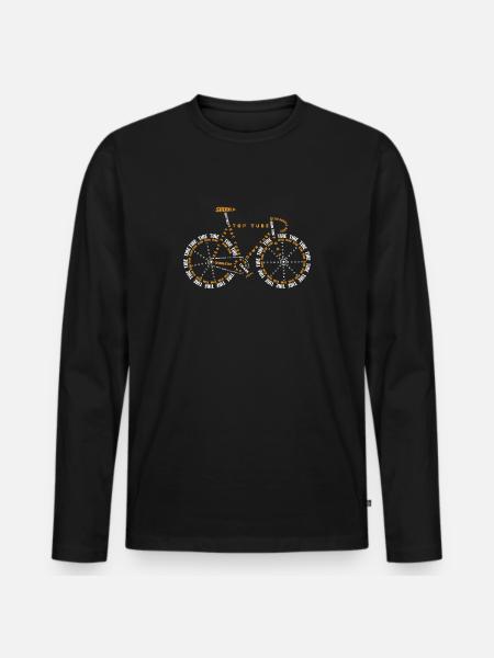 Cykling er liv design, cykel anatomi t-shirt, cykel - Premium økologisk langærmet T-shirt til mænd - sort
