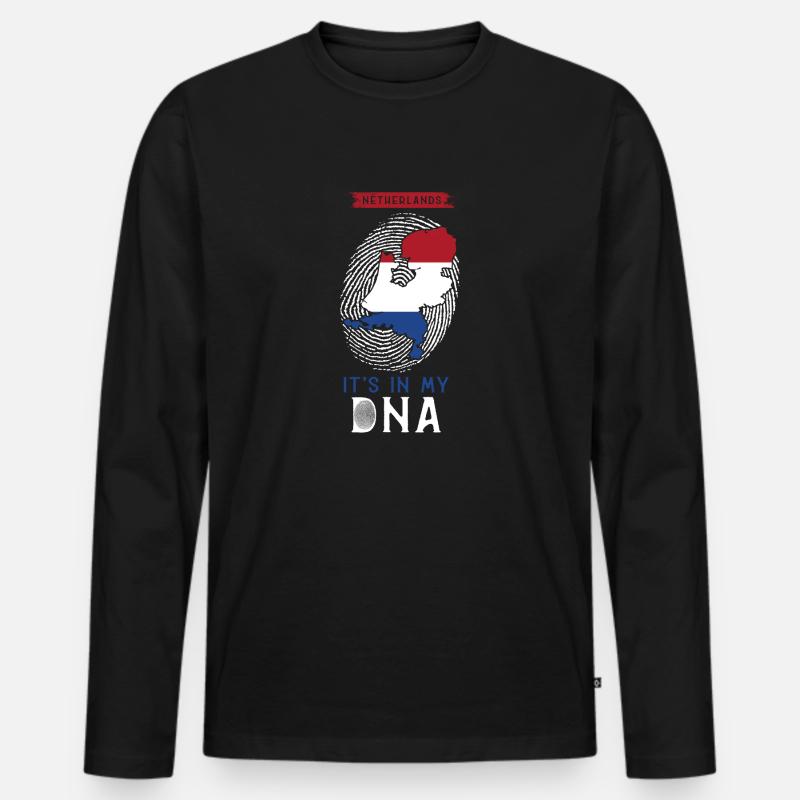 Niederlande - Männer Premium Bio Langarmshirt - Schwarz