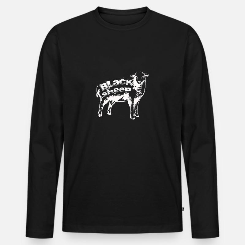 Schwarzes Schaf - Männer Premium Bio Langarmshirt - Schwarz