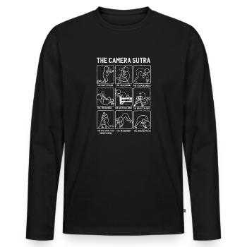 Funny Camera Sutra Gift design - Men's Premium Organic Long Sleeve Shirt - black - Front - Nico (187cm)