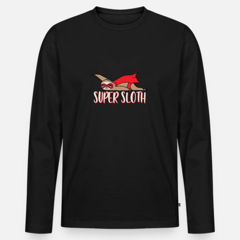 Funny supersloth sloth gift - Männer Premium Bio Langarmshirt - Schwarz
