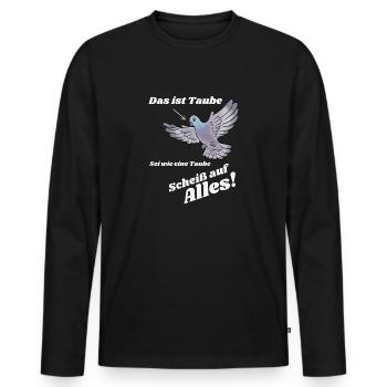 Fun Shirt - Männer Premium Bio Langarmshirt - Schwarz - Vorne - Nico (187cm)