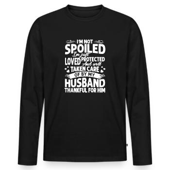 I am not spoiled I am just protected loved and - T-shirt manches longues Premium bio Homme - noir - Devant - Nico (187cm)