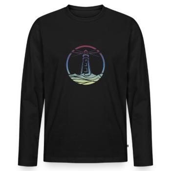 Leuchtturm bunt - T-shirt manches longues Premium bio Homme - noir - Devant - Nico (187cm)