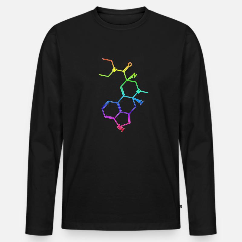 Molécule de formule structurelle LSD A. Hofmann Bicycle Day T-shirt manches longues Premium bio Homme