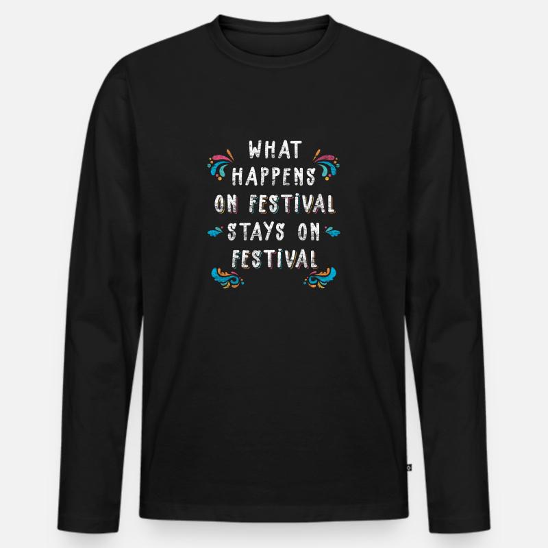 Festival - Männer Premium Bio Langarmshirt - Schwarz