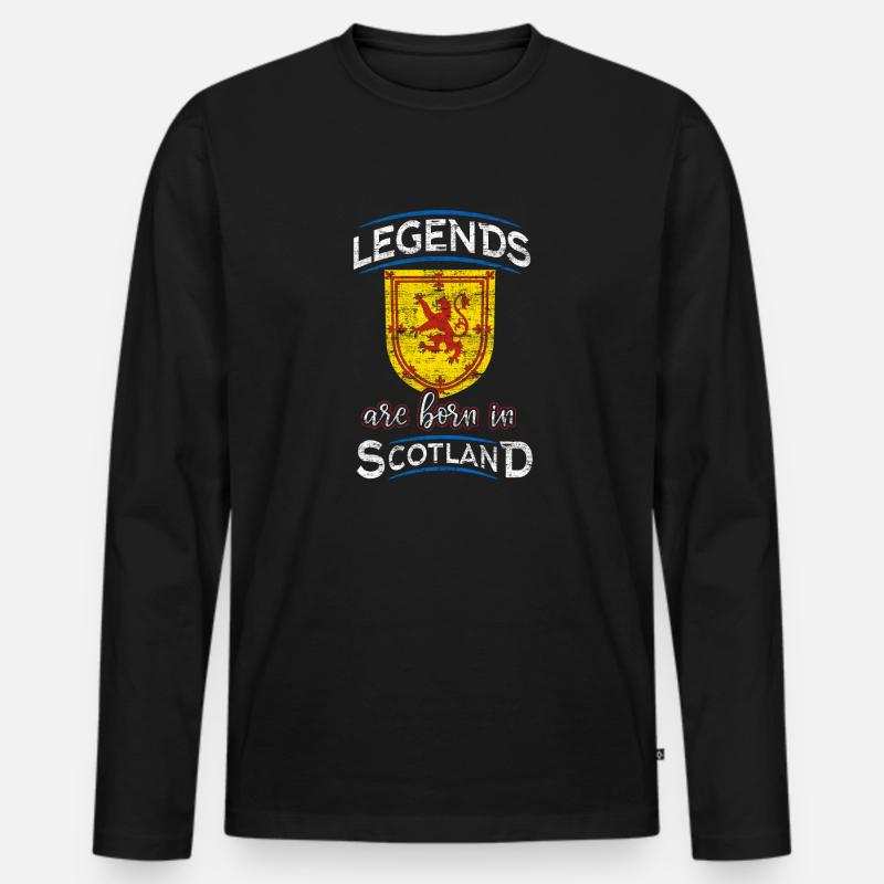 Schottland - Männer Premium Bio Langarmshirt - Schwarz
