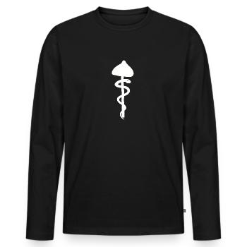 Mushroom snake, drug hallucination DMT enlightenment - Men's Premium Organic Long Sleeve Shirt - black - Front - Nico (187cm)