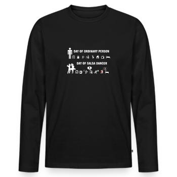 Salsa Tanzen Latin Salsero Tänzer Tanzlehrer - Men's Premium Organic Long Sleeve Shirt - black - Front - Nico (187cm)