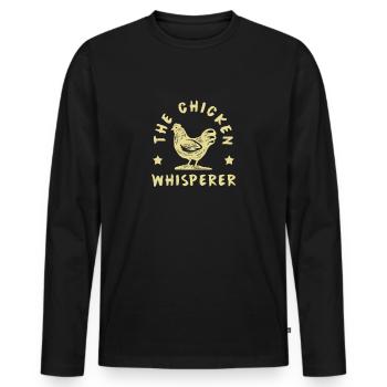 chicken - Men's Premium Organic Long Sleeve Shirt - black - Front - Nico (187cm)