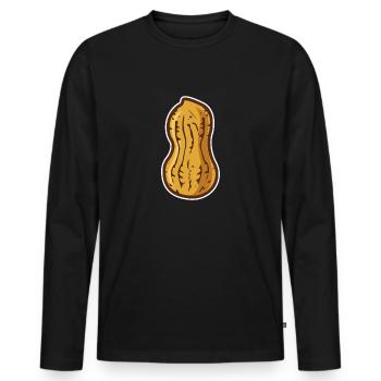 Peanut Graphic Tee, Nut print, Peanut graphic - Men's Premium Organic Long Sleeve Shirt - black - Front - Nico (187cm)