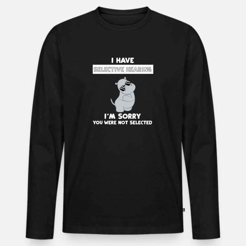 Flusspferd – Hippopotamus - Hippo - Sarkasmus - Männer Premium Bio Langarmshirt - Schwarz