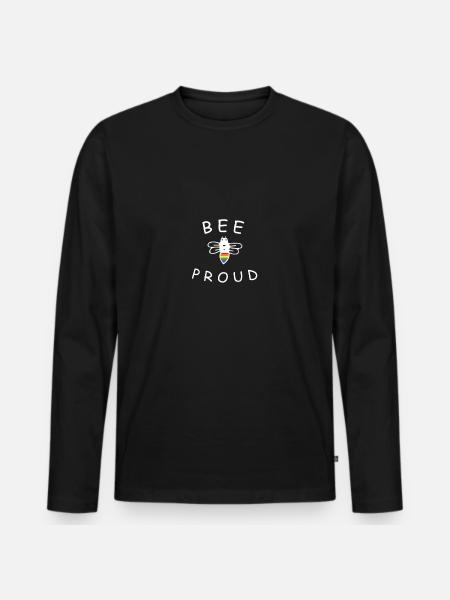 BEE PROUD Tee LGBT Gift - Men's Premium Organic Long Sleeve Shirt - black