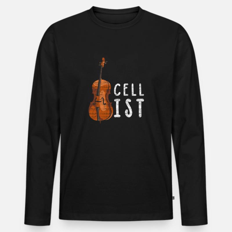 Cello - Männer Premium Bio Langarmshirt - Schwarz