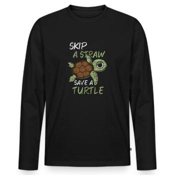 turtle - Men's Premium Organic Long Sleeve Shirt - black - Front - Nico (187cm)