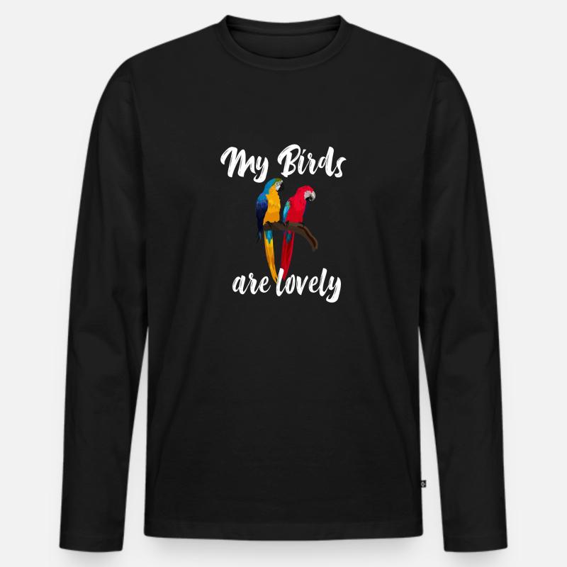 Papagei - Männer Premium Bio Langarmshirt - Schwarz