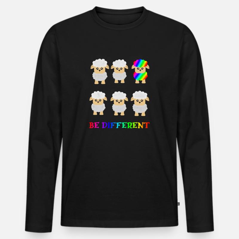 REGENBOGEN LGBTQ - CSD FEIER SHIRT SCHWUL LESBISC - Männer Premium Bio Langarmshirt - Schwarz