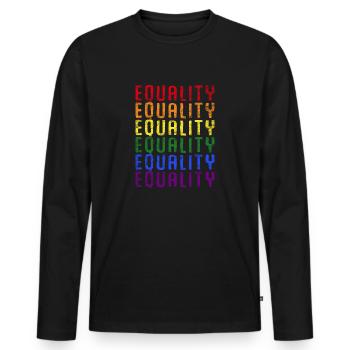 LGBT - T-shirt manches longues Premium bio Homme - noir - Devant - Nico (187cm)
