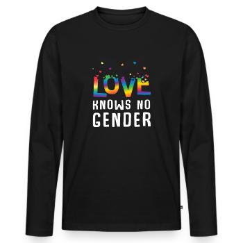 LGBT - Men's Premium Organic Long Sleeve Shirt - black - Front - Nico (187cm)