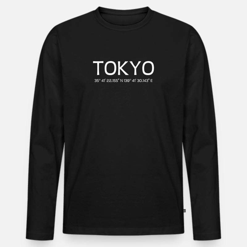 Tokyo Tokio - Männer Premium Bio Langarmshirt - Schwarz