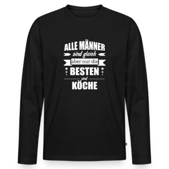 Koch kochen - Männer Premium Bio Langarmshirt - Schwarz - Vorne - Nico (187cm)