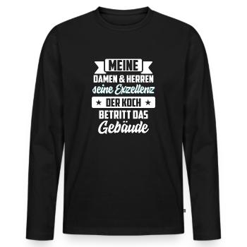 Koch kochen - Männer Premium Bio Langarmshirt - Schwarz - Vorne - Nico (187cm)