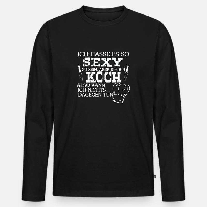 Koch kochen - Männer Premium Bio Langarmshirt - Schwarz