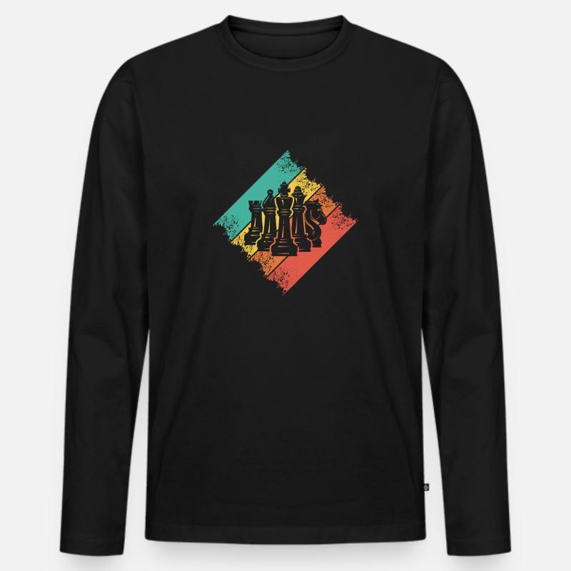 Schach - Männer Premium Bio Langarmshirt - Schwarz