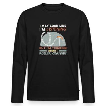 Lustige Achterbahn Fan Geschenk Grafik Roller - Männer Premium Bio Langarmshirt - Schwarz - Vorne - Nico (187cm)