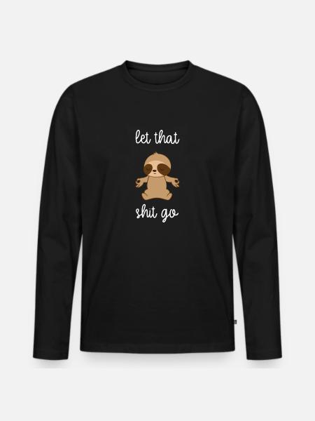 Sloth sloths - Sloth fan - Yoga - Men's Premium Organic Long Sleeve Shirt - black