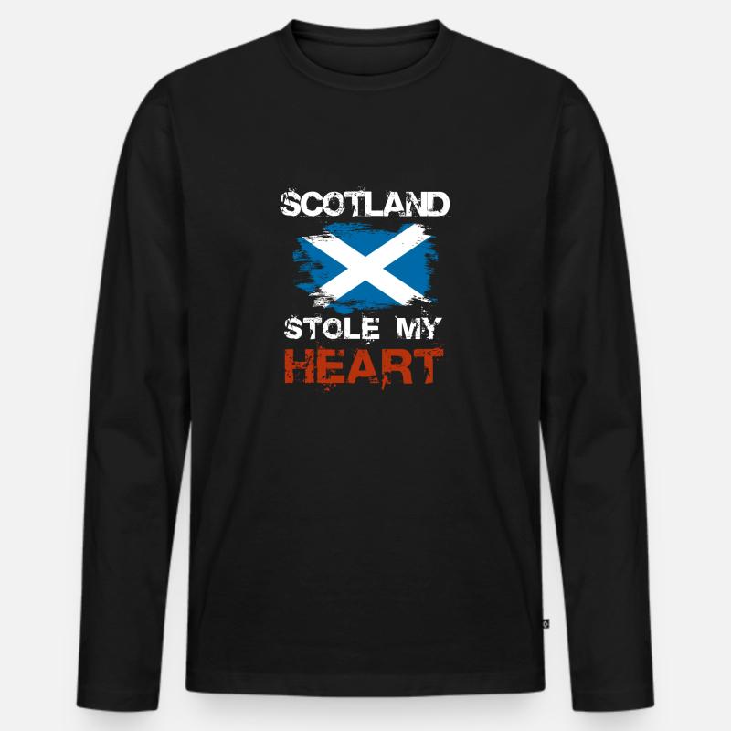 Schottland - Männer Premium Bio Langarmshirt - Schwarz