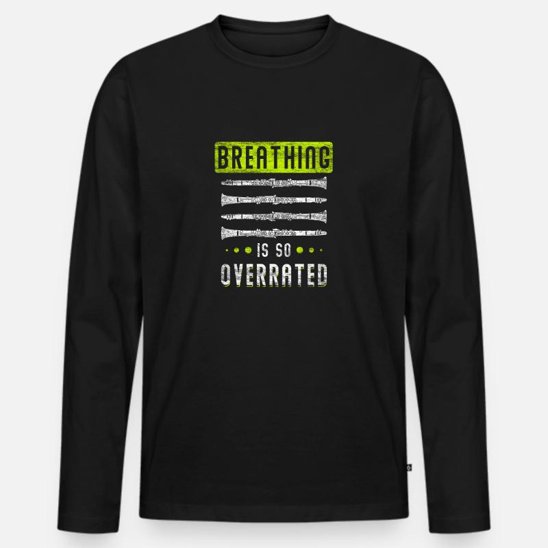 Klarinette - Männer Premium Bio Langarmshirt - Schwarz