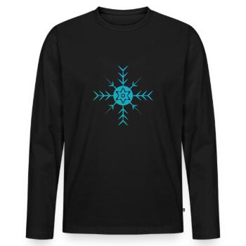 Schnee Eis Stern Kälte Berg Ski Snowboard Geschenk - Männer Premium Bio Langarmshirt - Schwarz - Vorne - Nico (187cm)