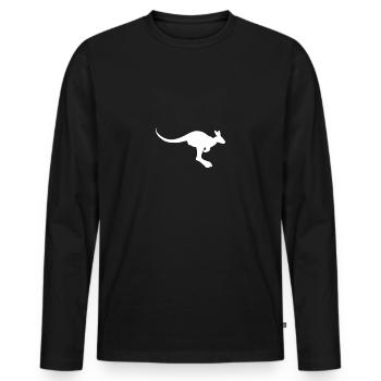 Känguru Australien kangaroo roo wallaby outback - Männer Premium Bio Langarmshirt - Schwarz - Vorne - Nico (187cm)