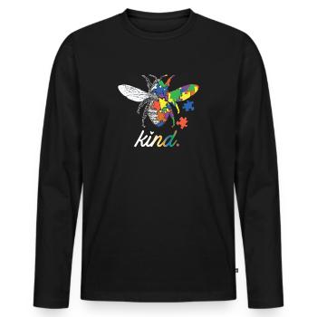 Bee Kind Schöne Autism Awareness Geschenkdruck - Männer Premium Bio Langarmshirt - Schwarz - Vorne - Nico (187cm)