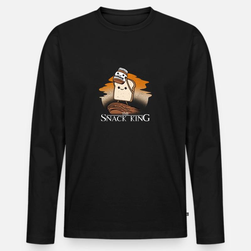 Choco Snack King Sandwich Geschenk - Männer Premium Bio Langarmshirt - Schwarz